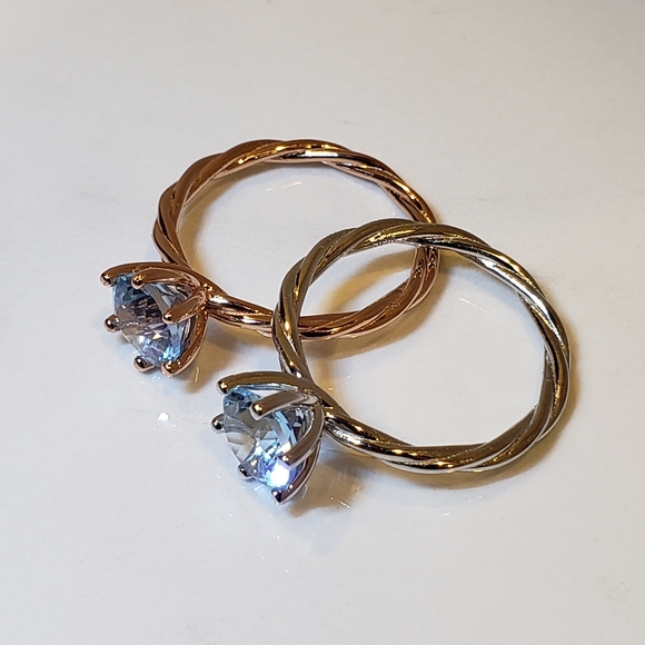 7&8, Topaz Ring, 1.3 ct 18K Rose Gold 925 Silver,  Genuine Blue Topaz. - Picture 14 of 15
